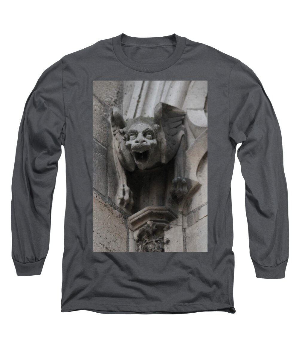 Gargoyle Long Sleeve T-Shirt featuring the photograph Notre Dame 1 by Christopher J Kirby