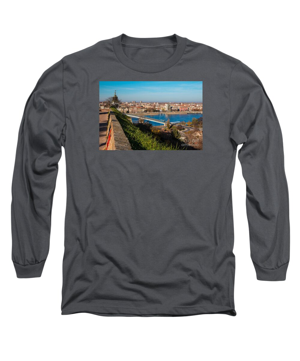 Art Photography Long Sleeve T-Shirt featuring the photograph Novi Sad Vojvodina View from Petrovaradin Fortress by Jivko Nakev