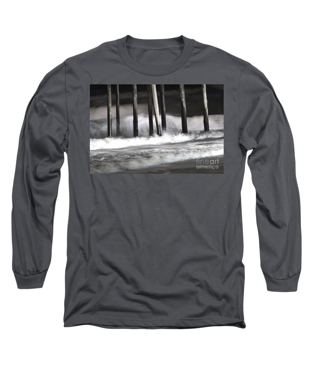 Night Long Sleeve T-Shirt featuring the photograph Ocean in the Moonlight by Karin Everhart