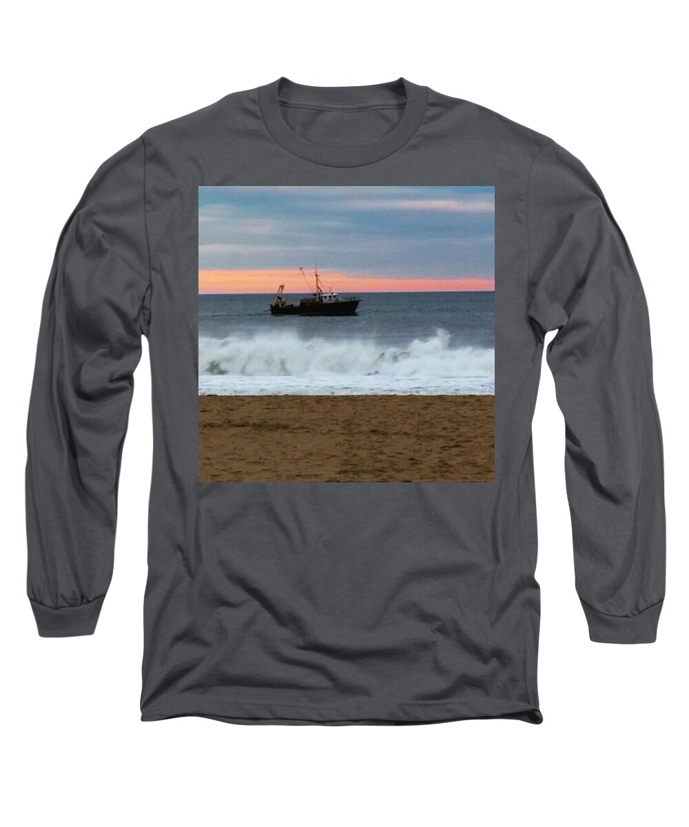 Ocean Long Sleeve T-Shirt featuring the photograph Ocean Tug in the Storm by Vic Ritchey