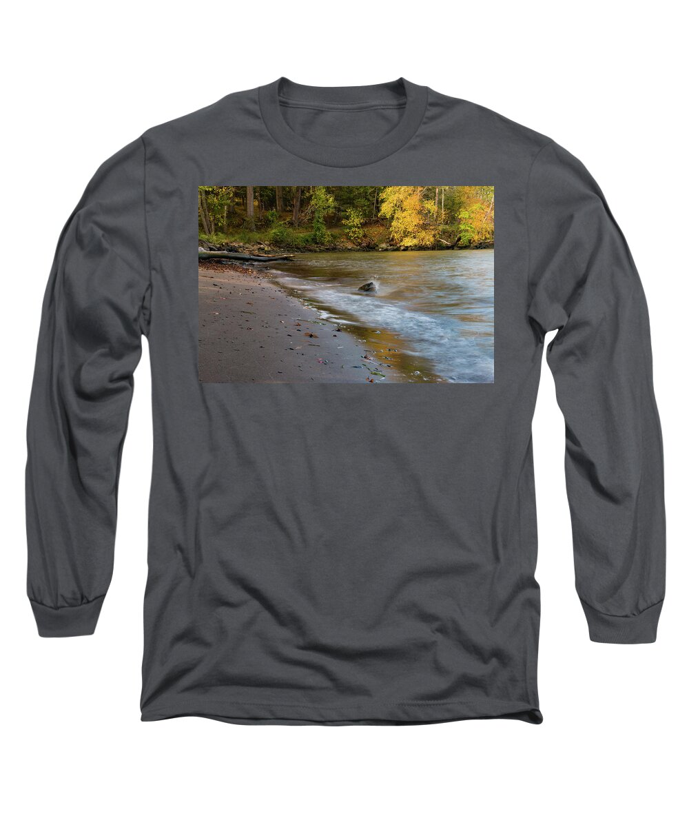 Beach Long Sleeve T-Shirt featuring the photograph October Morning at the Beach by Jeff Severson