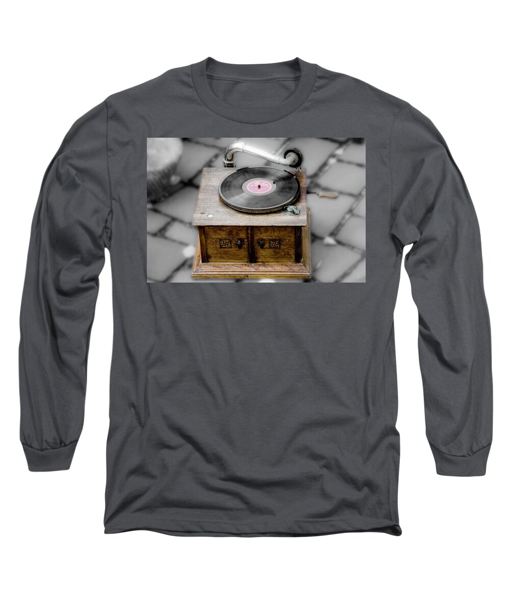 Decoration Long Sleeve T-Shirt featuring the photograph Old Gramophone by Wolfgang Stocker