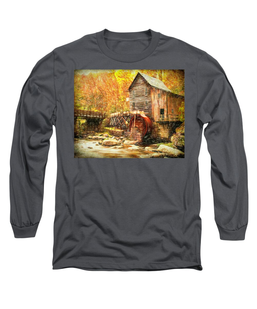 Grist Mill Long Sleeve T-Shirt featuring the photograph Old Grist Mill by Mark Allen