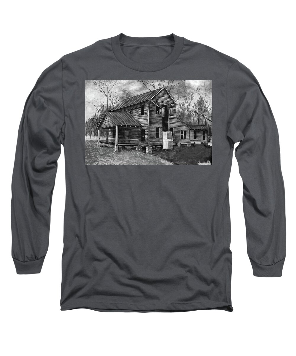 House Long Sleeve T-Shirt featuring the painting Old House by Virginia Bond