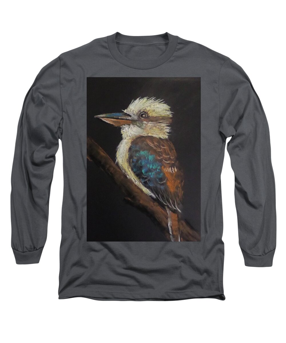 Australia Long Sleeve T-Shirt featuring the painting Old Man Kookaburra by Anne Gardner