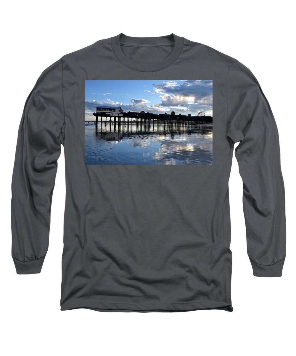 #old Orchard Beach Long Sleeve T-Shirt featuring the photograph Old Orchard Beach Pier by Cornelia DeDona