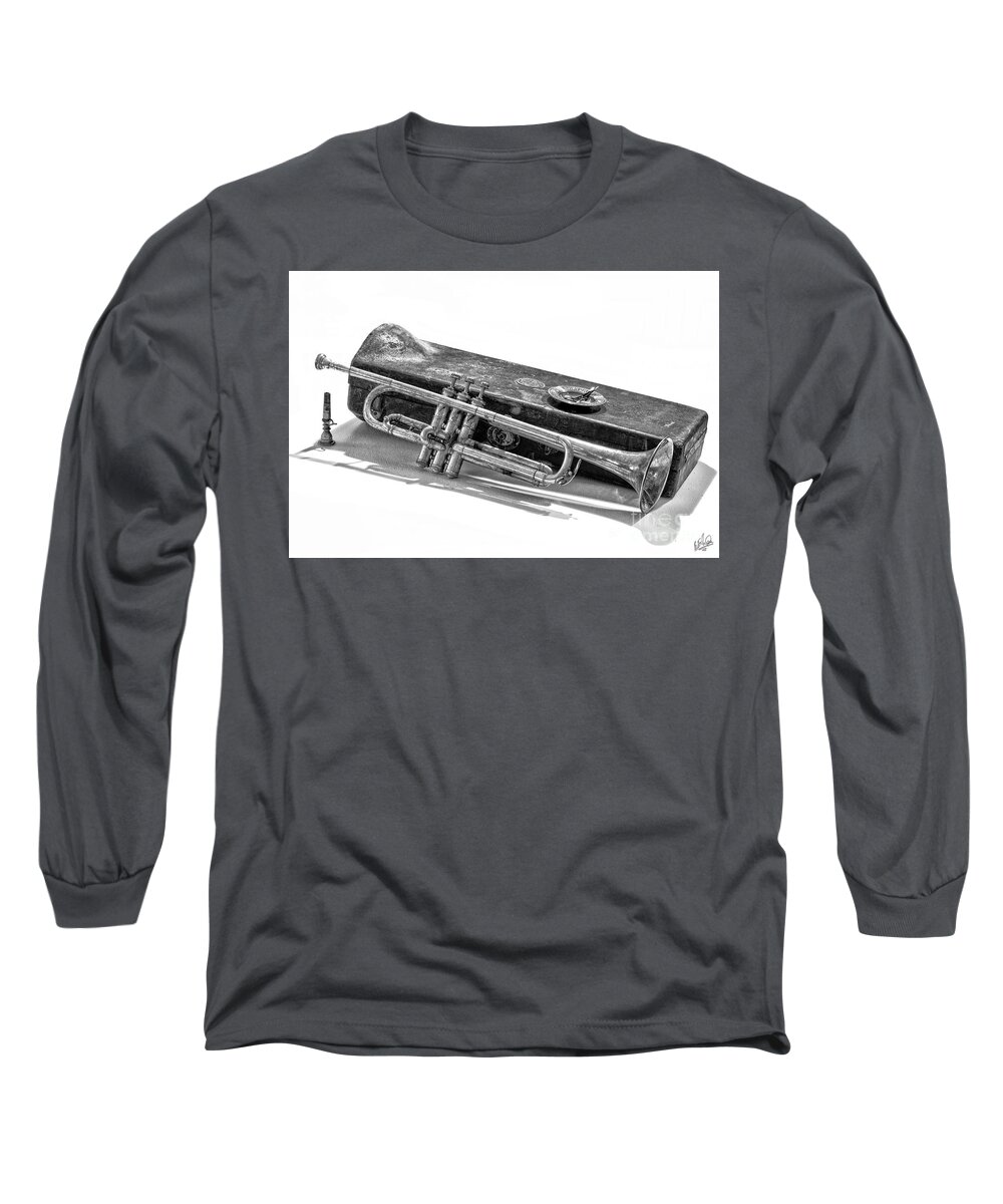 Old Long Sleeve T-Shirt featuring the photograph Old Trumpet by Walt Foegelle