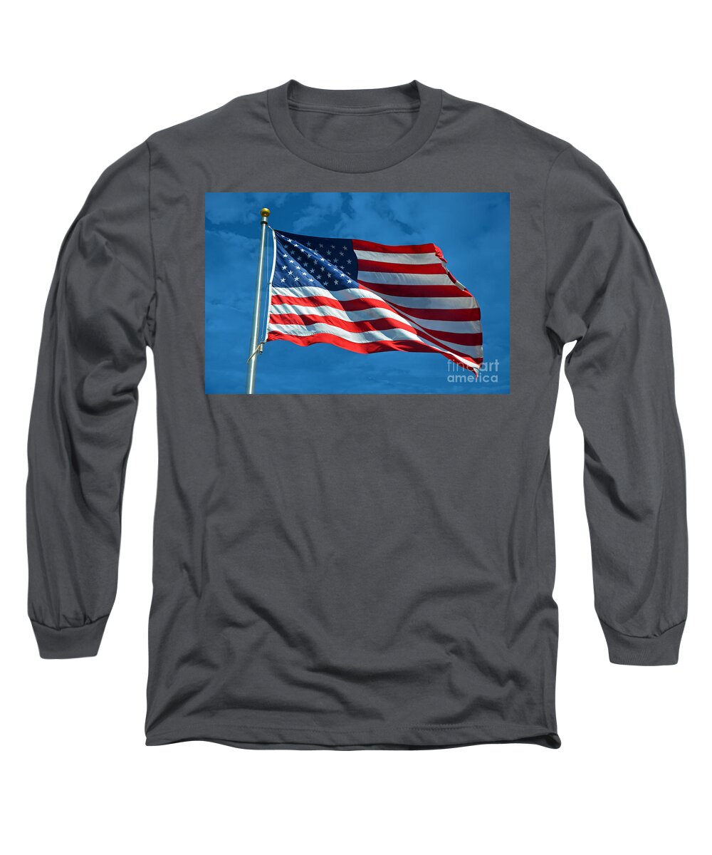 Flag Long Sleeve T-Shirt featuring the photograph Ole Glory by Frank Larkin