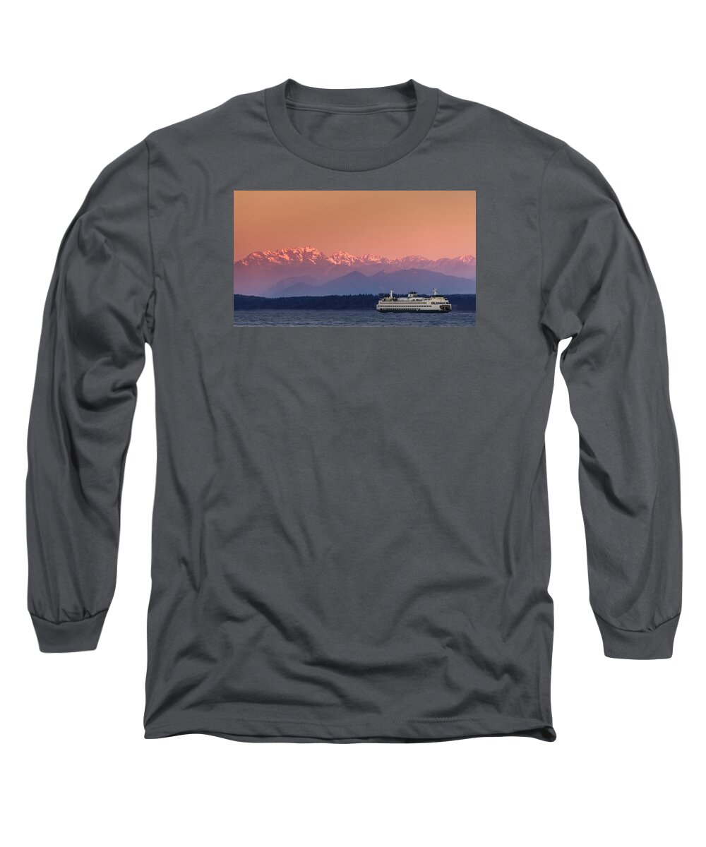 Ferry Long Sleeve T-Shirt featuring the photograph Olympic Journey by Dan Mihai