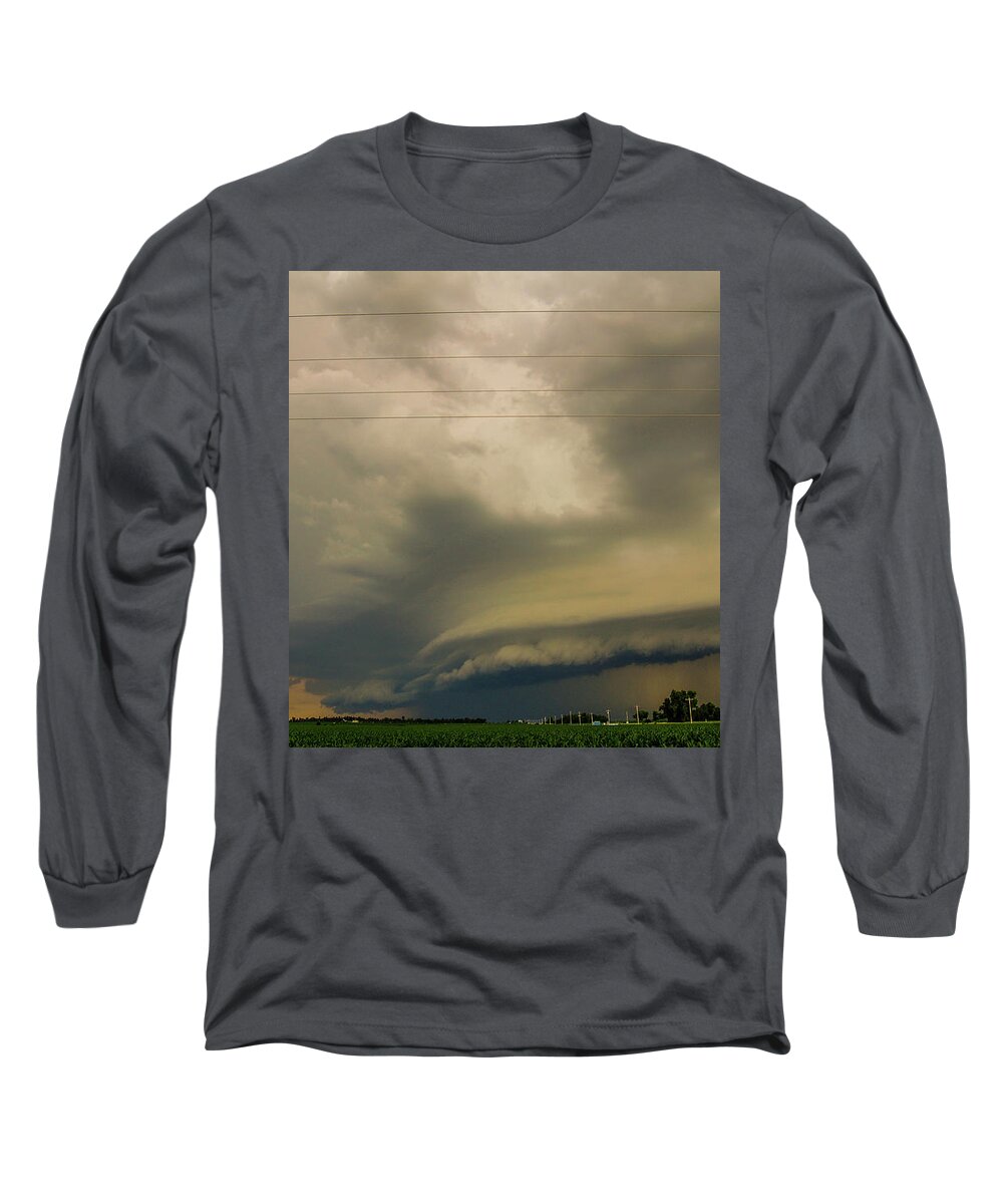 Nebraskasc Long Sleeve T-Shirt featuring the photograph Ominous Nebraska Outflow 007 by NebraskaSC
