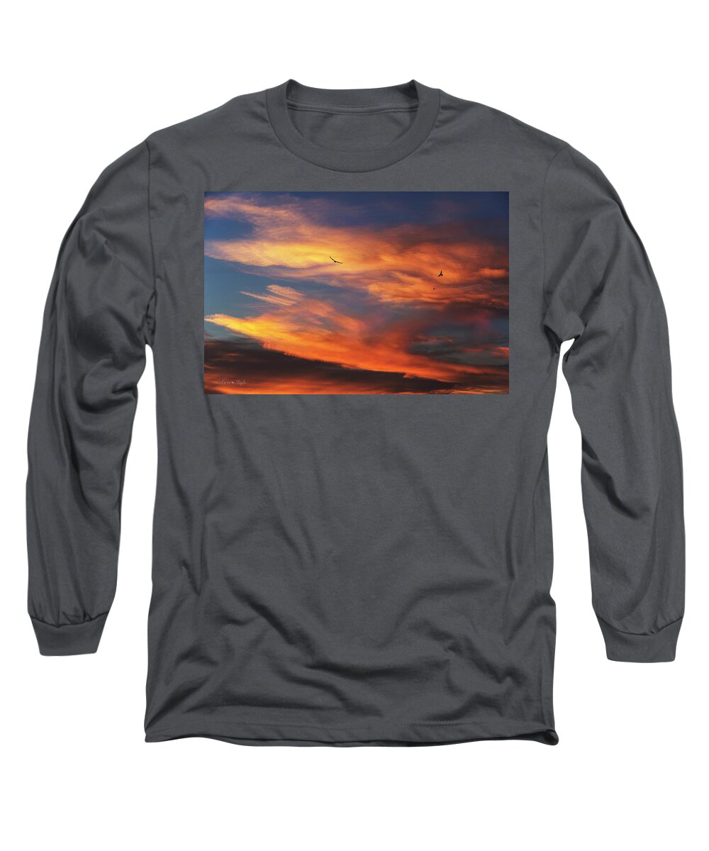 On Eagle's Wings Long Sleeve T-Shirt featuring the photograph On Eagle's Wings by Karen Slagle