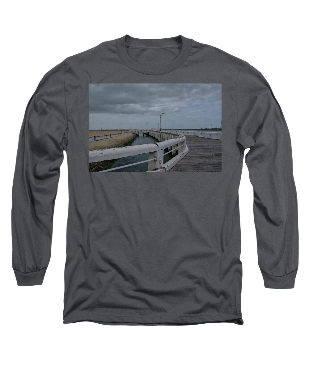Belgium Long Sleeve T-Shirt featuring the photograph On the boardwalk by Ingrid Dendievel
