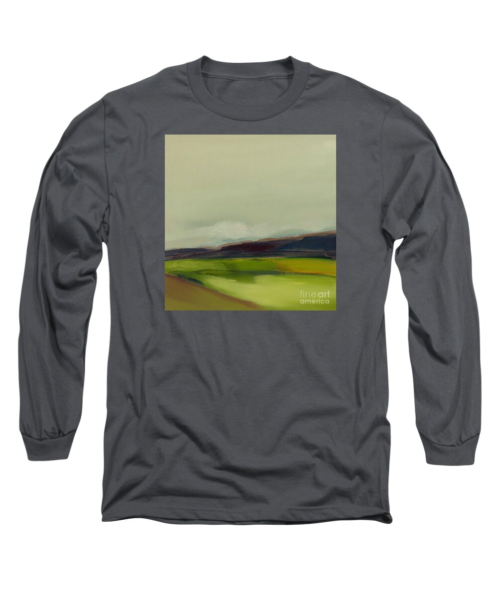 Landscape Long Sleeve T-Shirt featuring the painting On the Road by Michelle Abrams