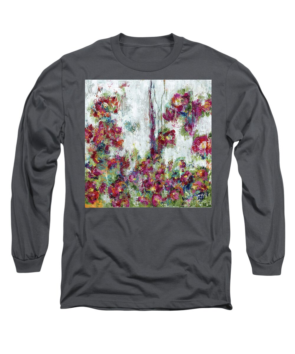 Abstract Long Sleeve T-Shirt featuring the painting One Last Kiss by Kirsten Koza Reed