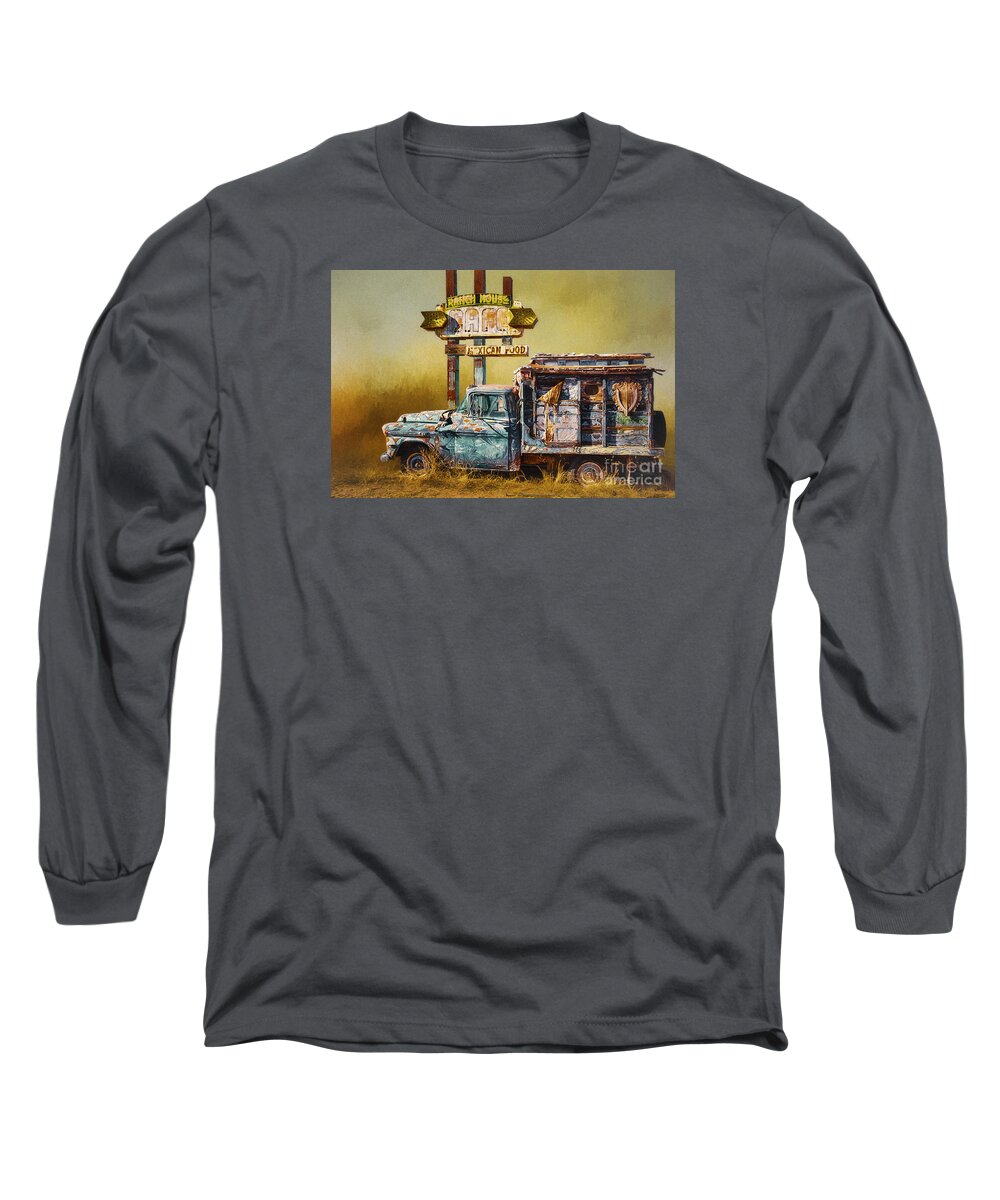 One Man's Treasure On Historic Route 66 Long Sleeve T-Shirt featuring the photograph One Man's Treasure on Historic Route 66 by Priscilla Burgers