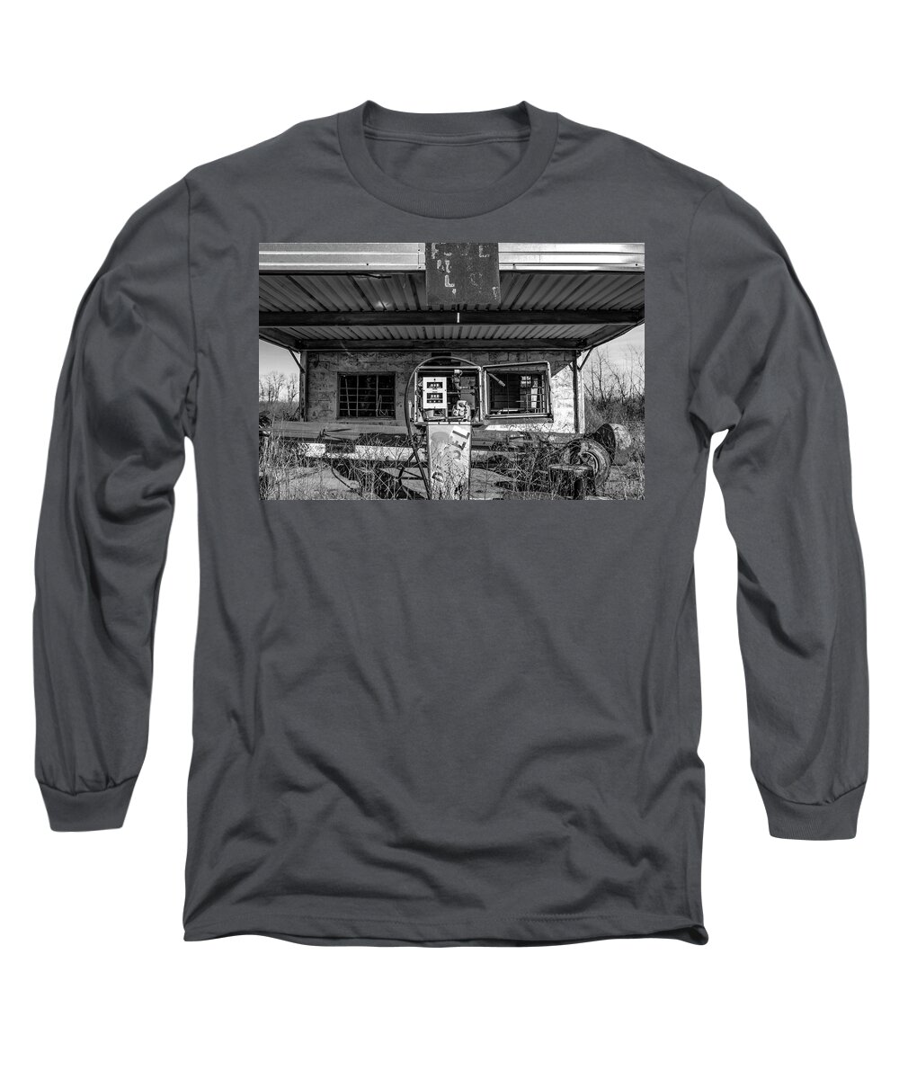 Black And White Long Sleeve T-Shirt featuring the photograph Open for Business by Holly Ross