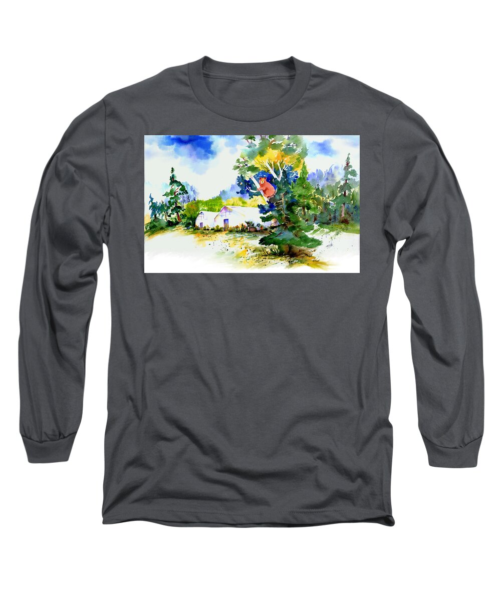 Bear Long Sleeve T-Shirt featuring the painting Orchard Springs Bear by Joan Chlarson