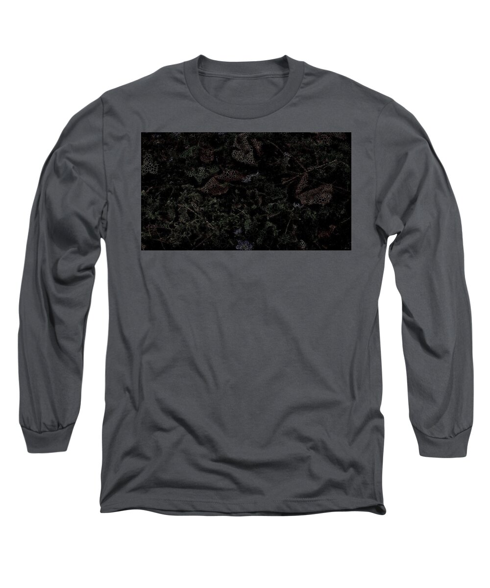 Vorotrans Long Sleeve T-Shirt featuring the digital art Wild Organic Leaves by Stephane Poirier