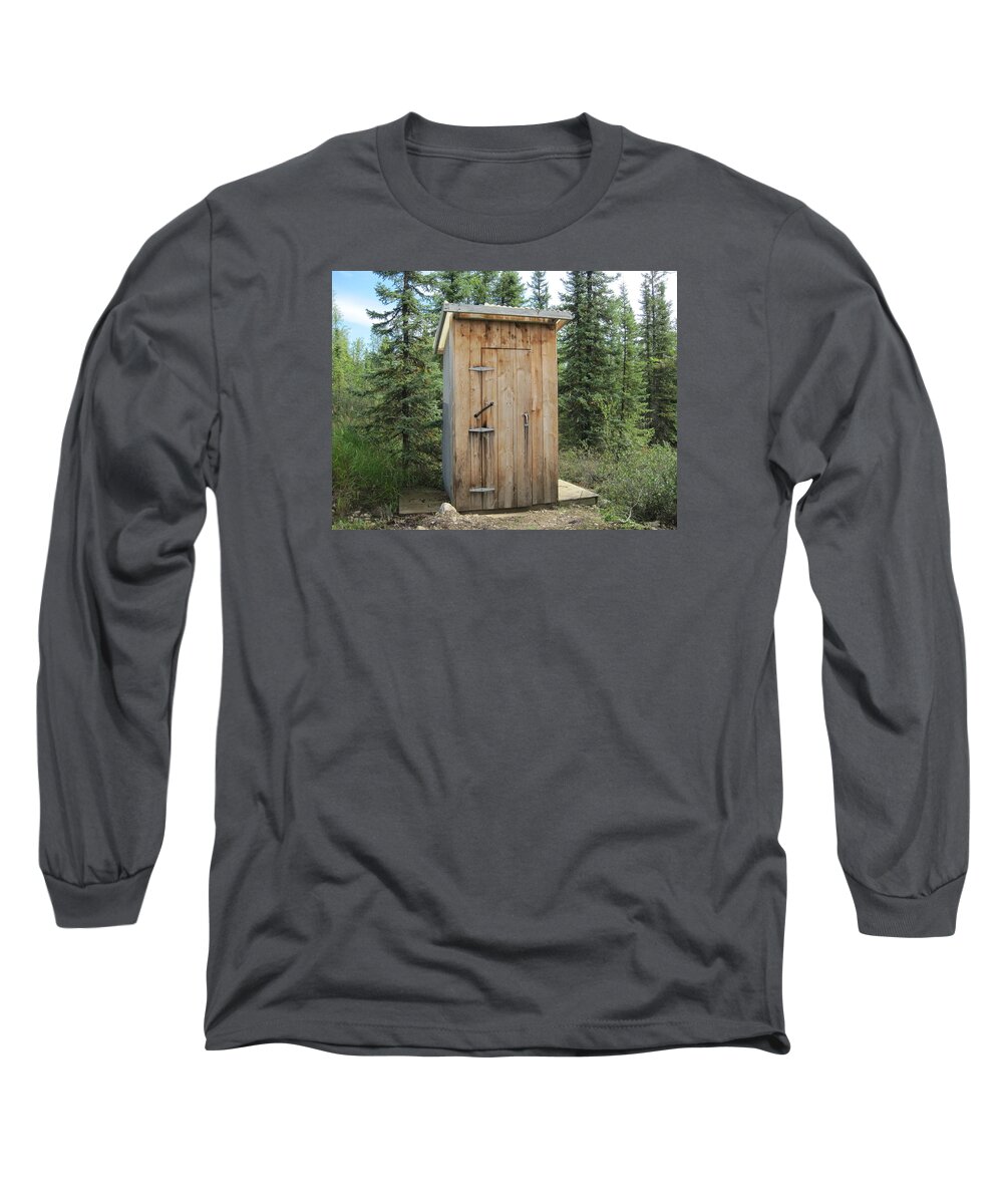 Outhouse Long Sleeve T-Shirt featuring the photograph Outhouse by Lucinda VanVleck