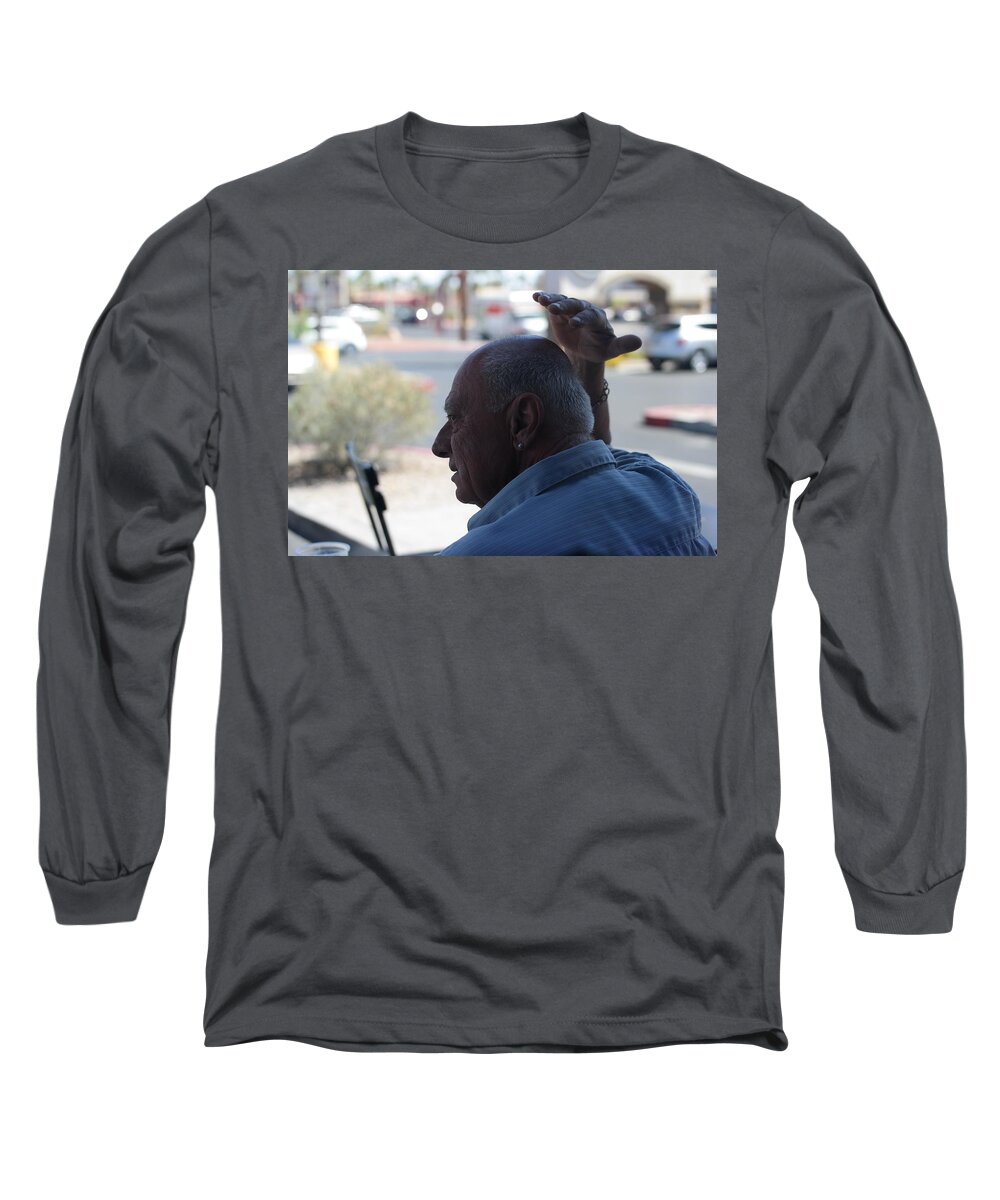  Long Sleeve T-Shirt featuring the photograph Outside the Cafe by Carl Wilkerson