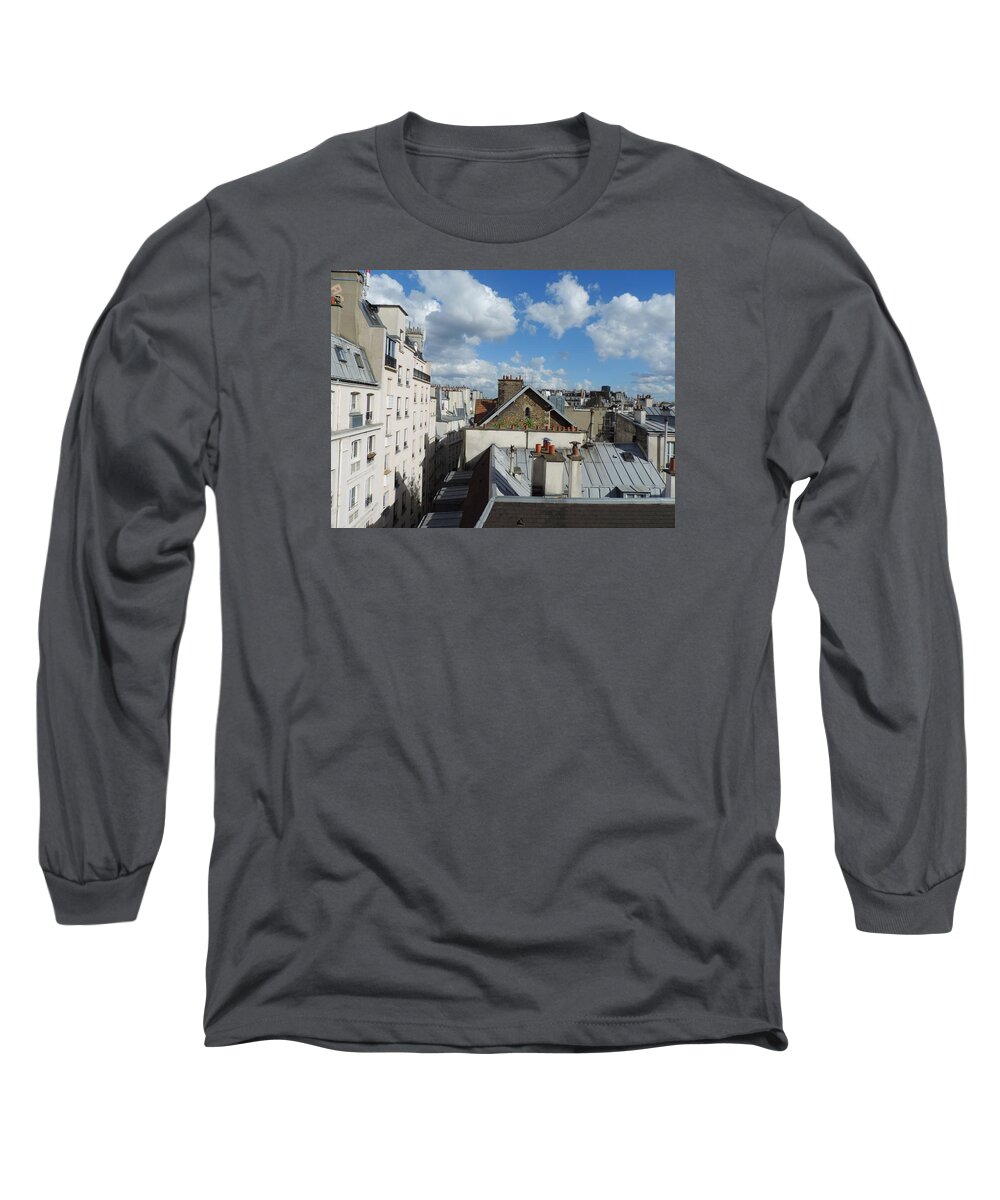 Paris Long Sleeve T-Shirt featuring the photograph Over Paris by Tiffany Marchbanks