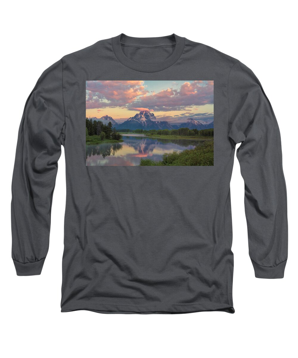 Sunrise Long Sleeve T-Shirt featuring the photograph Oxbow Bend Sunrise by Nancy Dunivin