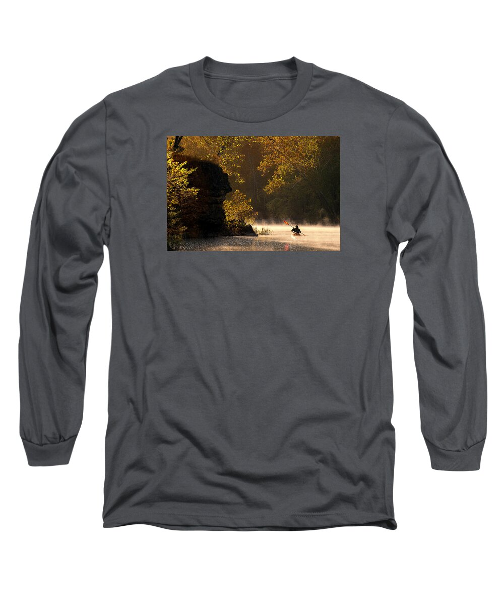 2015 Long Sleeve T-Shirt featuring the photograph Paddling in Autumn by Robert Charity