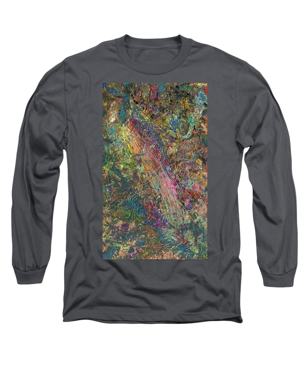 Abstract Long Sleeve T-Shirt featuring the painting Paint number 27 by James W Johnson