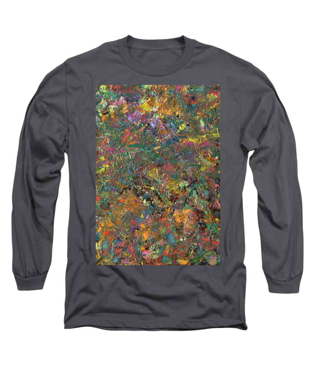 Abstract Long Sleeve T-Shirt featuring the painting Paint number 29 by James W Johnson