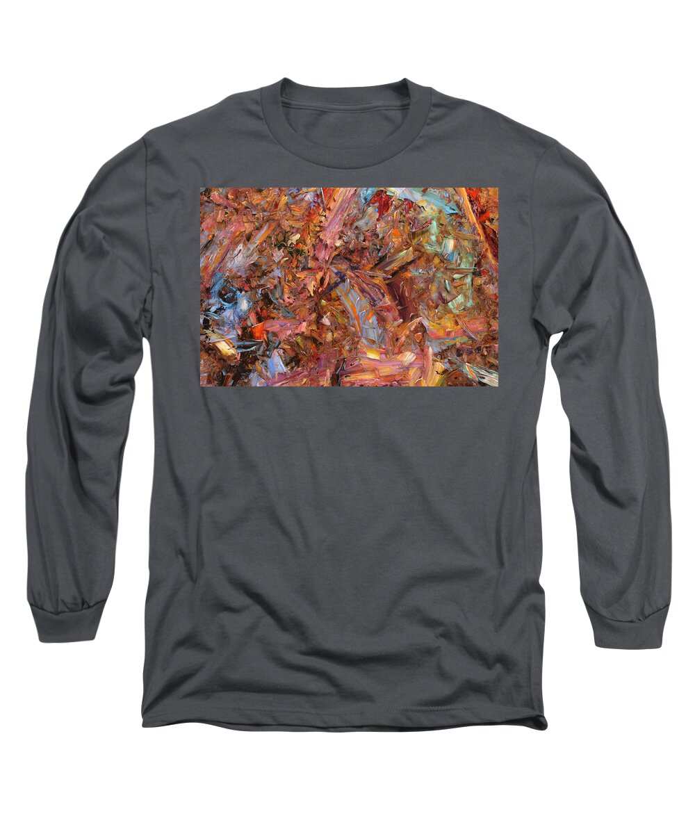 Abstract Long Sleeve T-Shirt featuring the painting Paint number 43b by James W Johnson