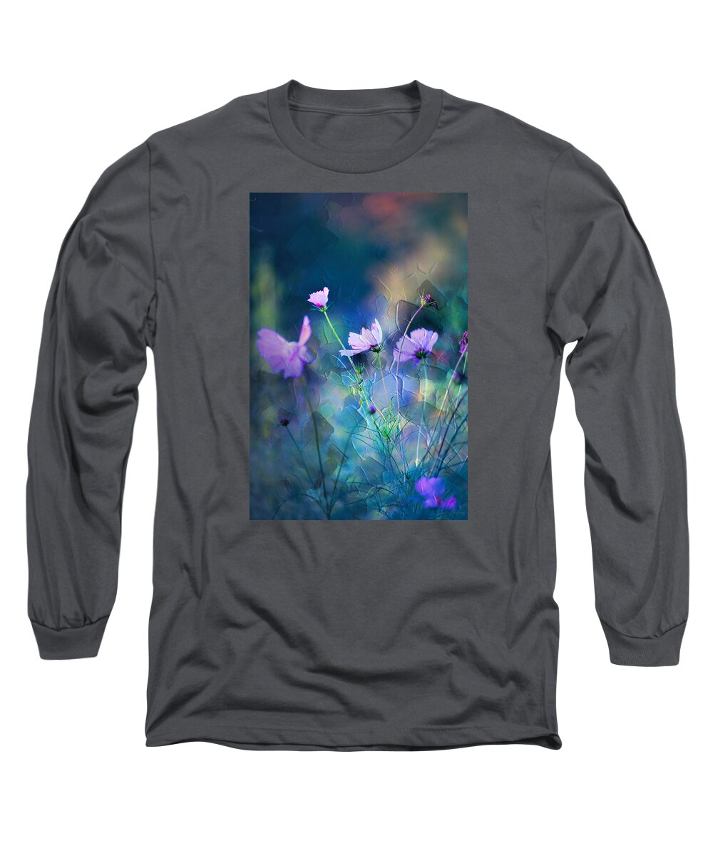Painted Long Sleeve T-Shirt featuring the photograph Painted Flowers by John Rivera