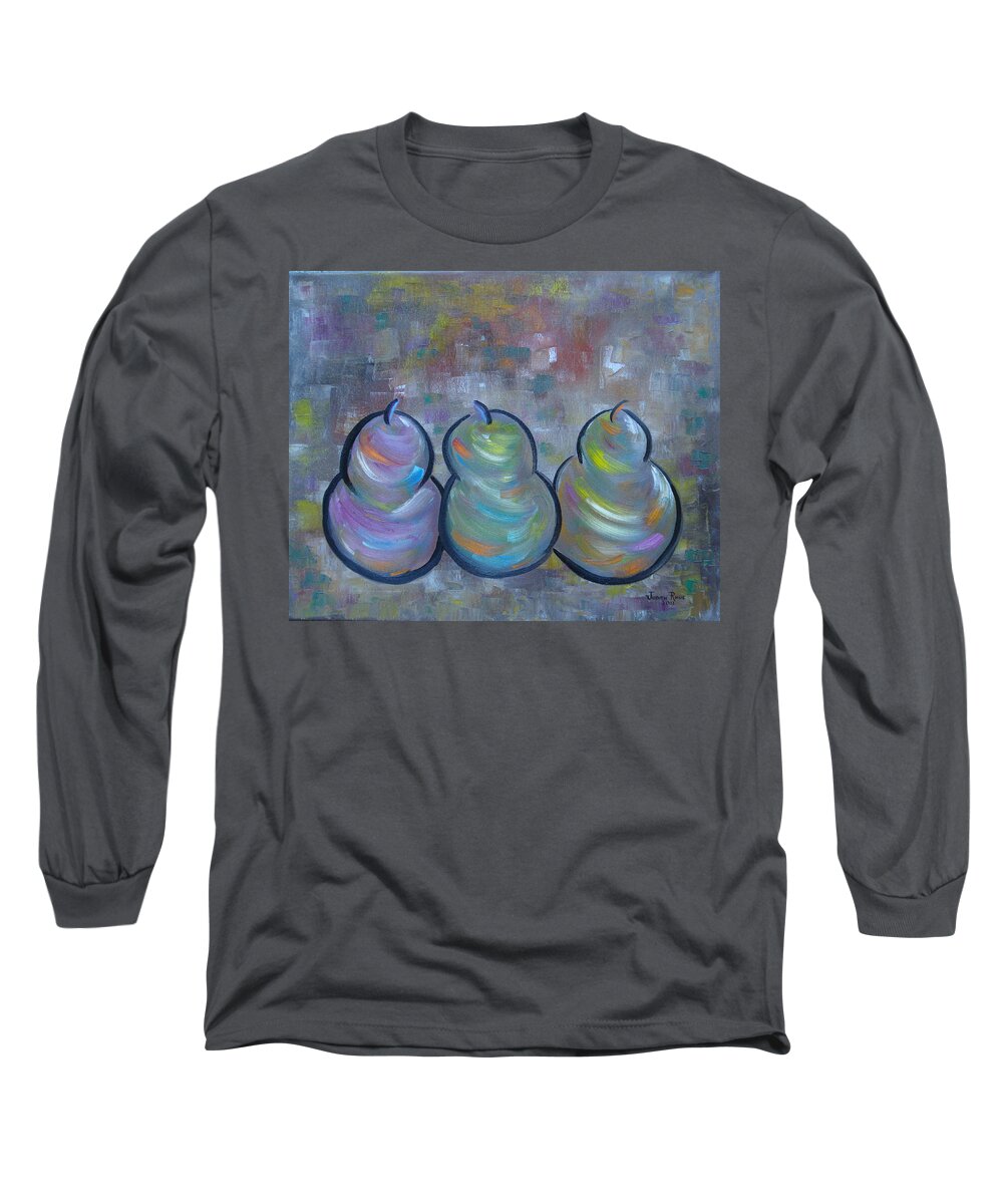 Pears Long Sleeve T-Shirt featuring the painting Painterly Pears by Judith Rhue