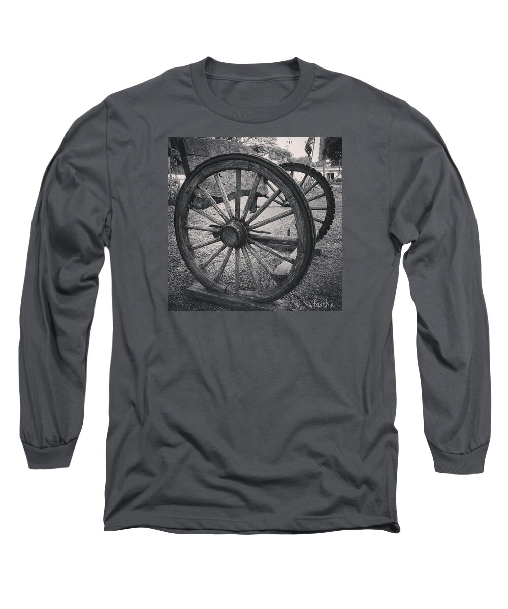Wheels Long Sleeve T-Shirt featuring the painting Park chair by Faashie Sha
