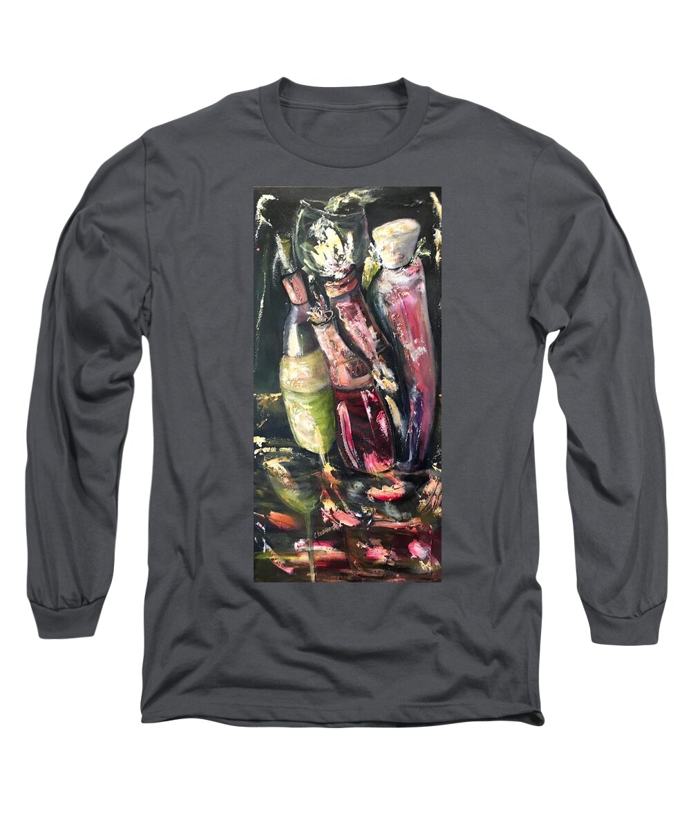 Abstracticle Still Life Long Sleeve T-Shirt featuring the painting Parrrty two by Chuck Gebhardt