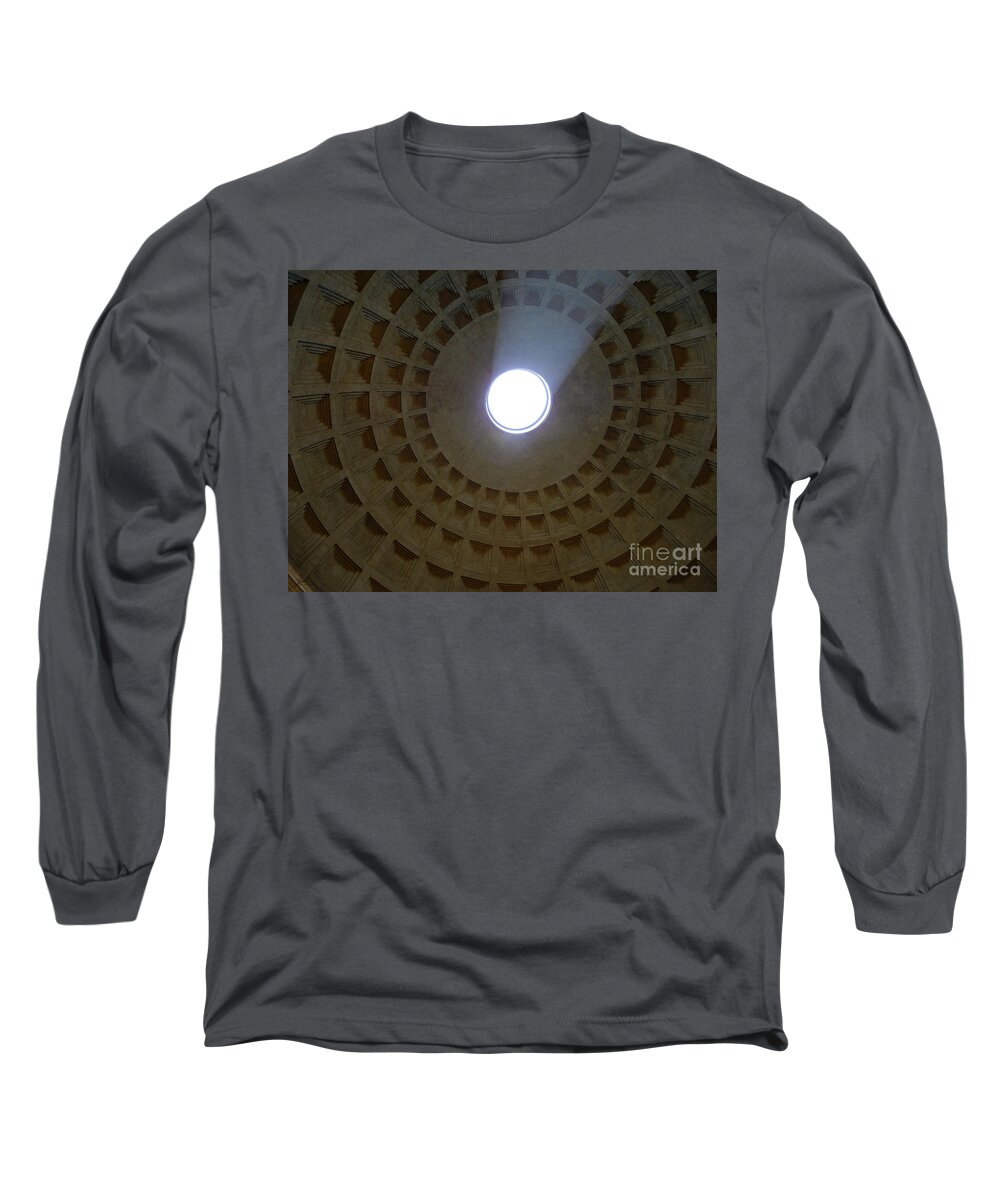 Abstract Long Sleeve T-Shirt featuring the photograph Pantheon Oculus by Suzette Kallen