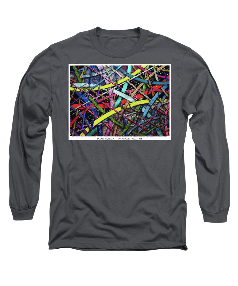 A Bright Long Sleeve T-Shirt featuring the painting Particle Track Fifty-eight by Scott Wallin