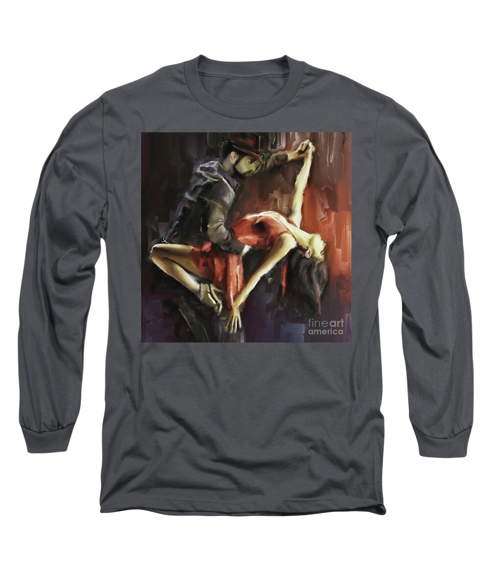 Dance Long Sleeve T-Shirt featuring the painting Passionate by Gull G