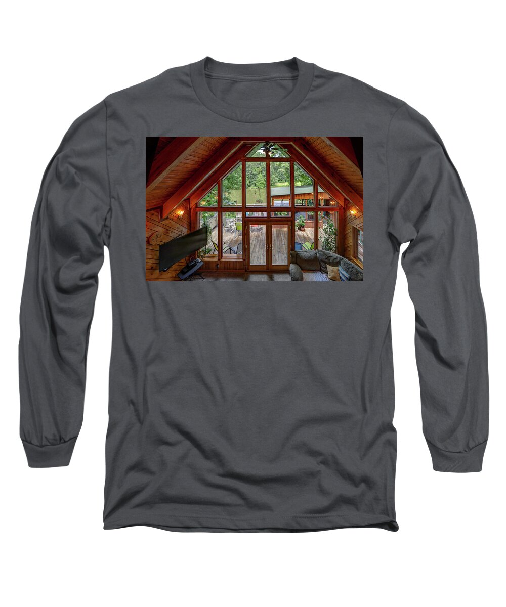 Real Estate Photography Long Sleeve T-Shirt featuring the photograph Patio view at Burns Rd by Jeff Kurtz