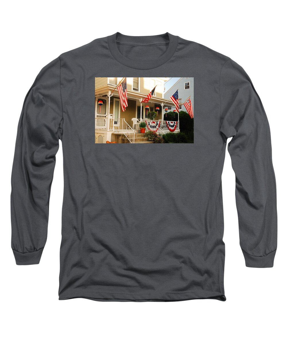Untied Long Sleeve T-Shirt featuring the photograph Patriotic Home by James Kirkikis