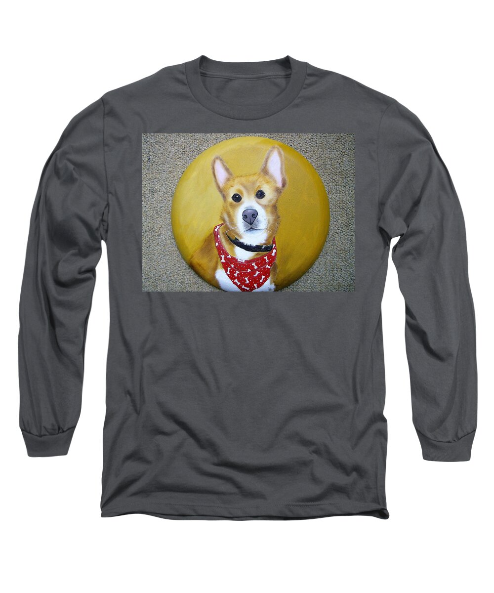 Dog Long Sleeve T-Shirt featuring the painting Patti's Grand-dog by Debra Campbell
