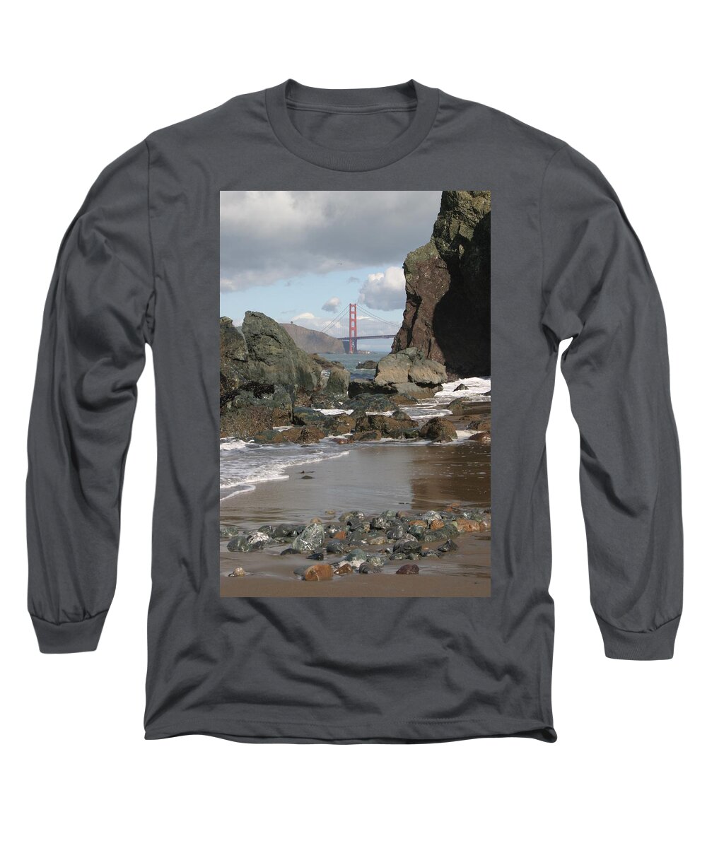 Golden Gate Bridge Long Sleeve T-Shirt featuring the photograph Peek-a-boo Bridge by Jeff Floyd CA