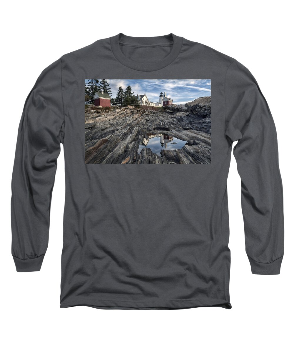 Maine Long Sleeve T-Shirt featuring the photograph Pemaquid Reflection by Robert Fawcett