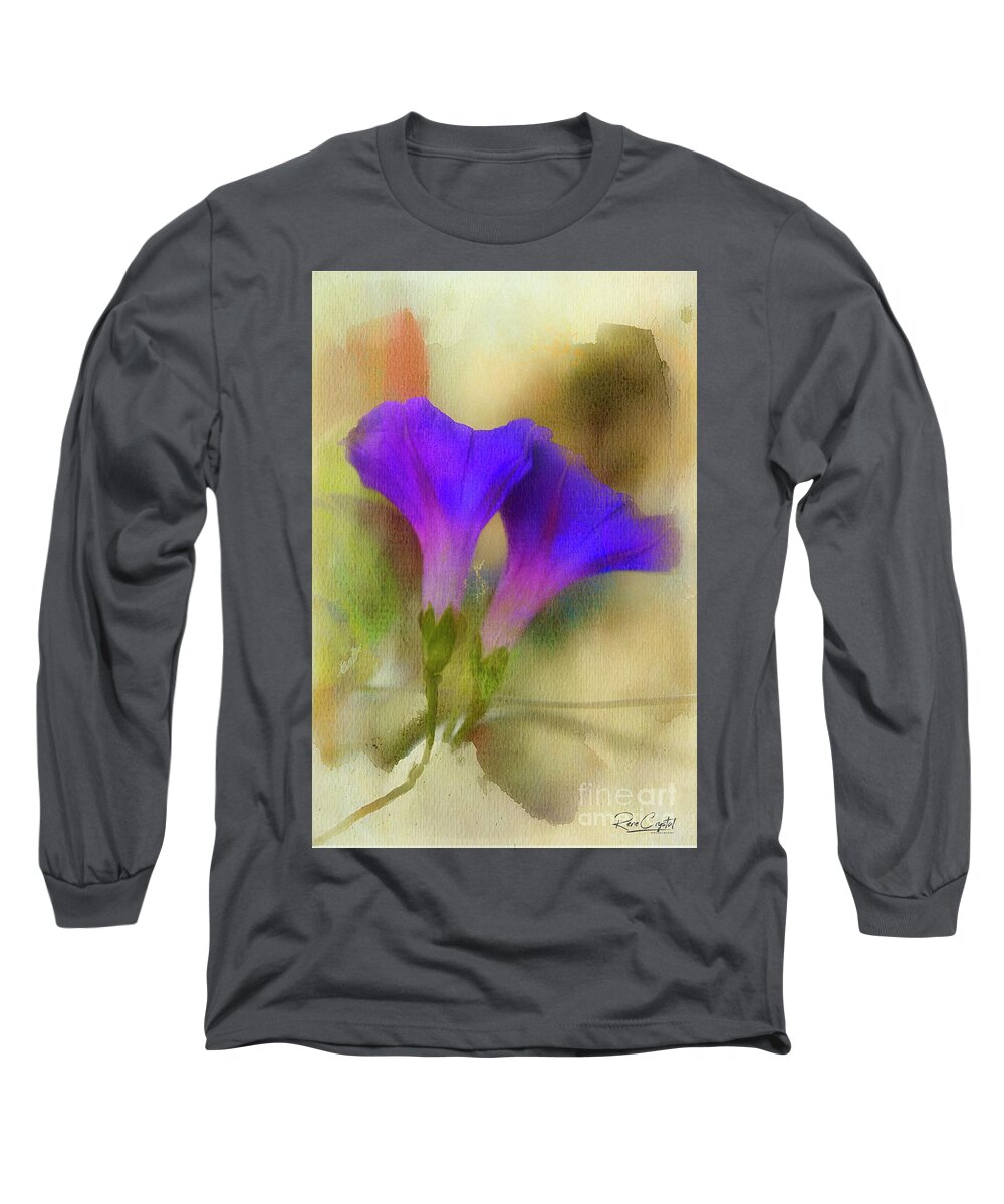 Morning Glory Long Sleeve T-Shirt featuring the photograph Perennially Purple by Rene Crystal