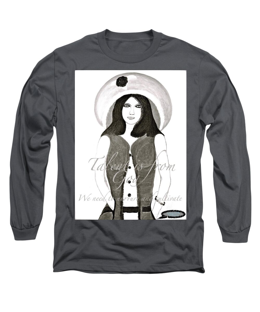 People Long Sleeve T-Shirt featuring the painting Personas Return 2 by Lorna Maza