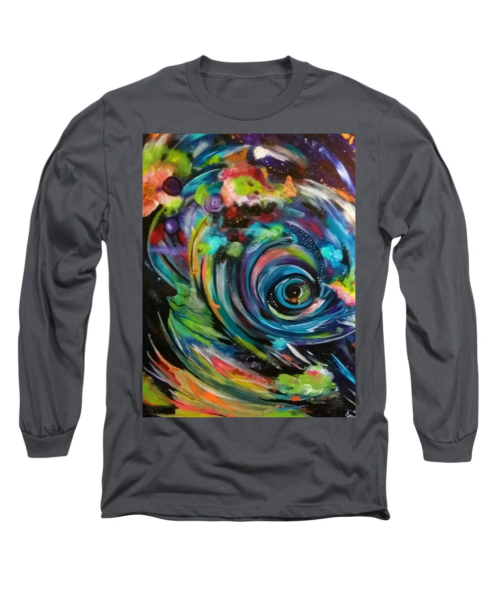 Universe Long Sleeve T-Shirt featuring the painting Perspective by Tracy Mcdurmon