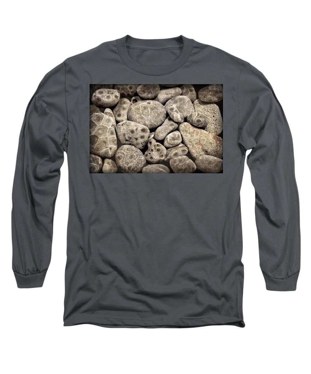 Stone Long Sleeve T-Shirt featuring the photograph Petoskey Stones Vl by Michelle Calkins