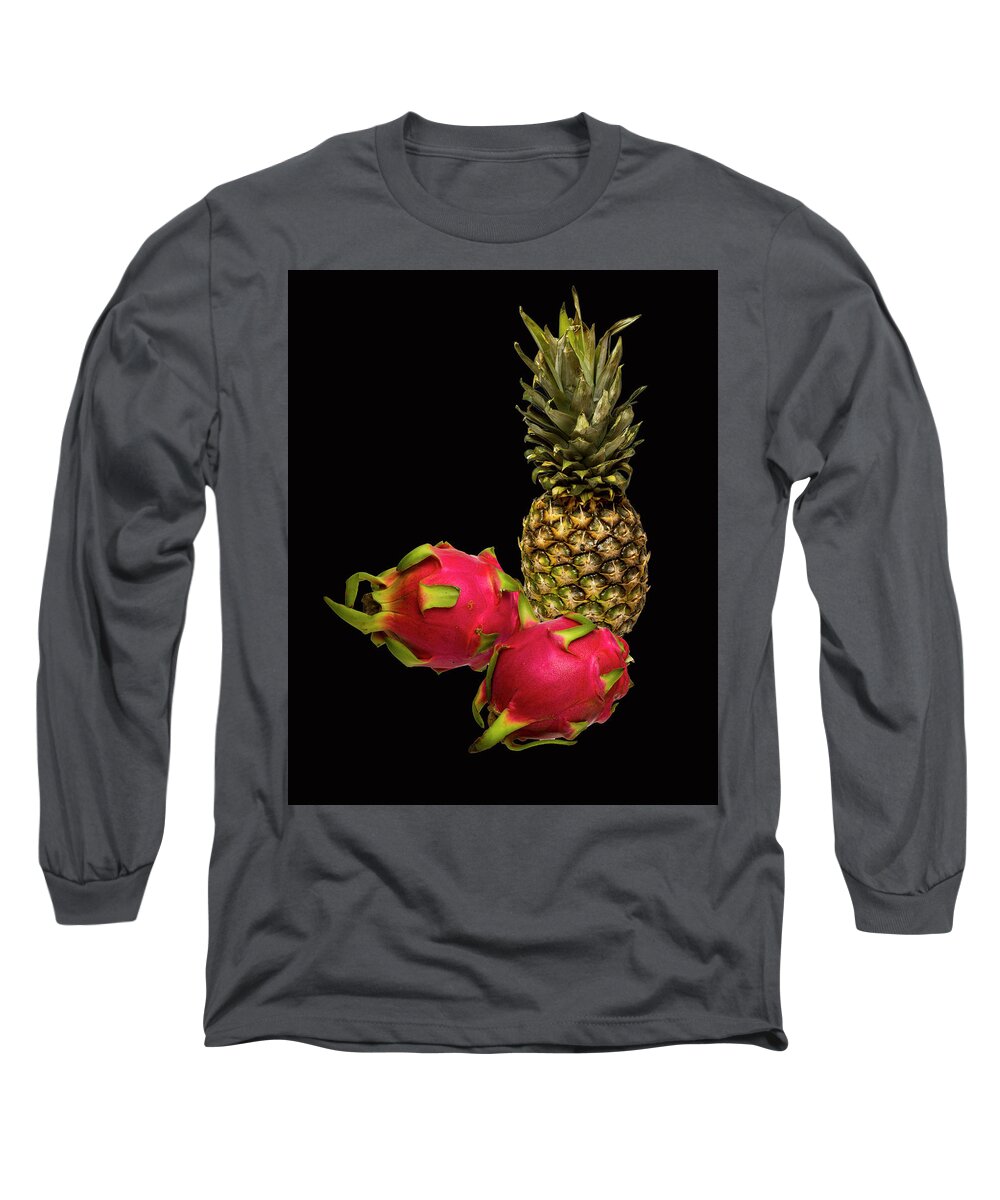 Dragon Fruit Long Sleeve T-Shirt featuring the photograph Pineapple and Dragon Fruit by David French