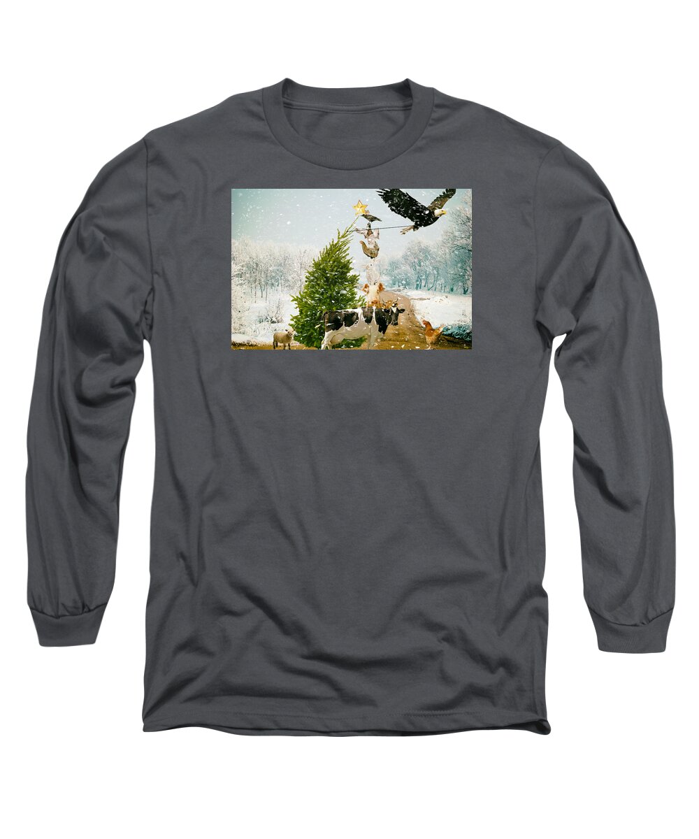 Holiday Long Sleeve T-Shirt featuring the photograph Placing your star by James Bethanis