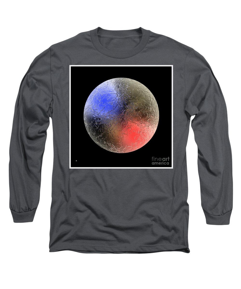 Abstract Long Sleeve T-Shirt featuring the digital art Planet 12 by John Krakora