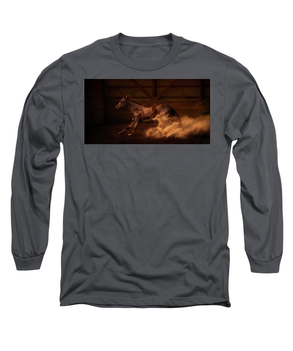 Horse Long Sleeve T-Shirt featuring the photograph Playing Dirty by Ryan Courson